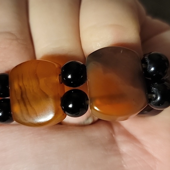 Onyx & Spinel 240.00 Cts Natural Gemstone Stretchable Bracelet Beaded 21mm NEW - Picture 5 of 7